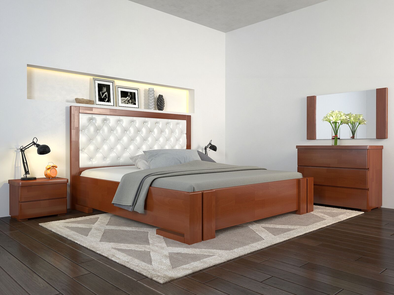 

Кровать Arbordrev Амбер ромбы без ПМ (120*200) сосна Яблоня