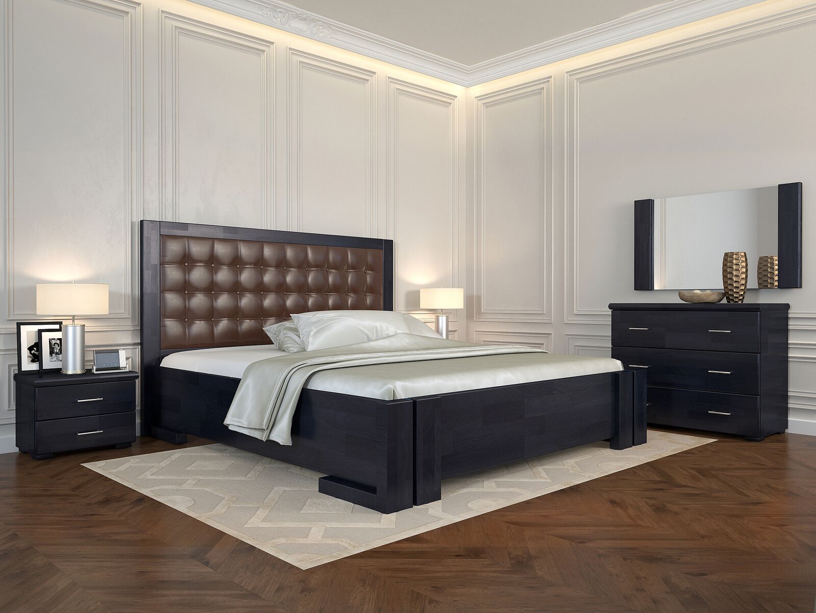 

Кровать Arbordrev Амбер квадраты без ПМ (180*200) бук Венге