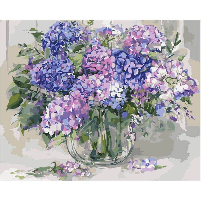 

Картина по номерам. Цветы, Фрукты. "Шикарная гортензия 2"40*50см * KHO2938