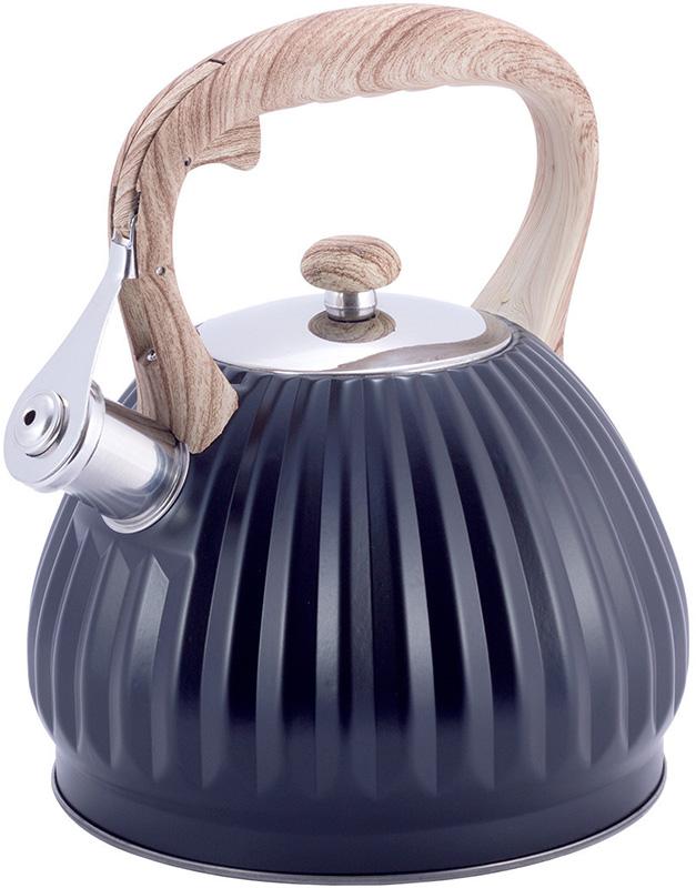 

Чайник Kamille Whistling Kettle Black 3л из нержавеющей стали со свистком, черный