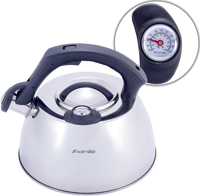 

Чайник Kamille Whistling Kettle Thermo 3л из нержавеющей стали со свистком и термометром