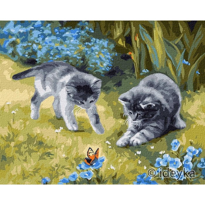 

Набор для росписи по номерам. "Кошки в саду" 40*50см