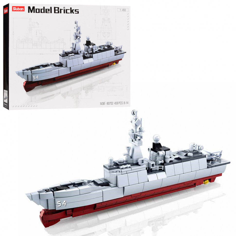 

Конструктор SLUBAN M38-B0702 Военный корабль, 459 деталей