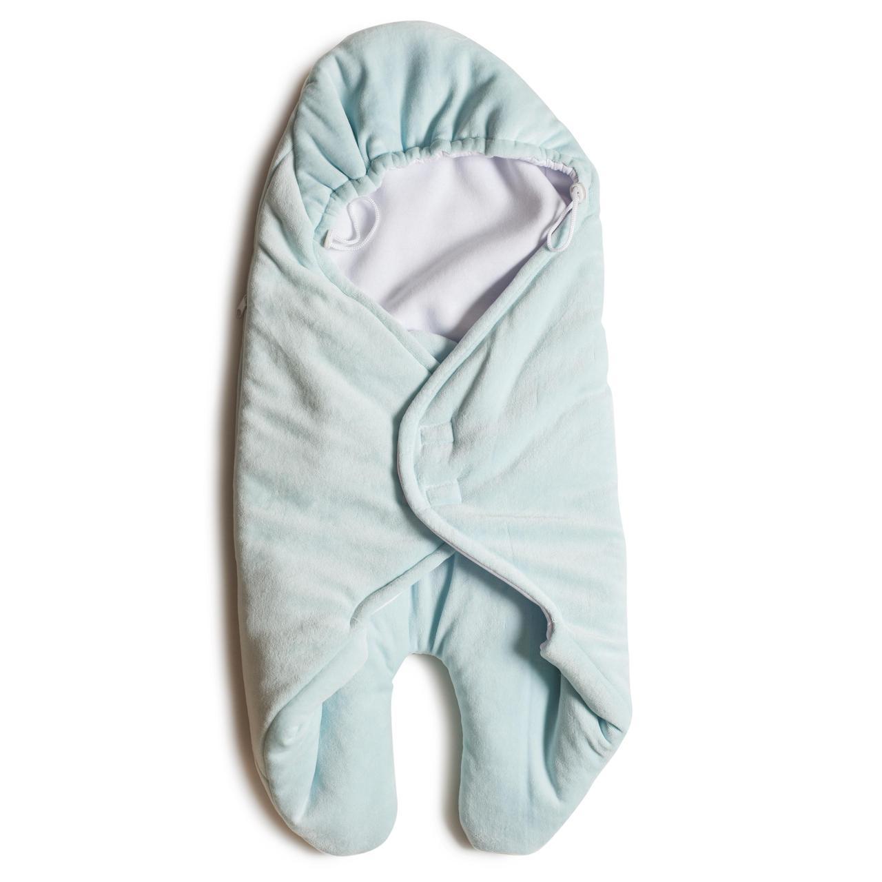 

Детский конверт - человечек велюровый Twins 80х35см, мятный (9011-TO-401)