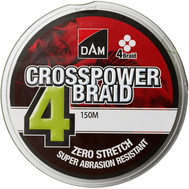 

Шнур DAM Crosspower 4-Braid 150 м 0.22 мм 11.3 кг Зелёный