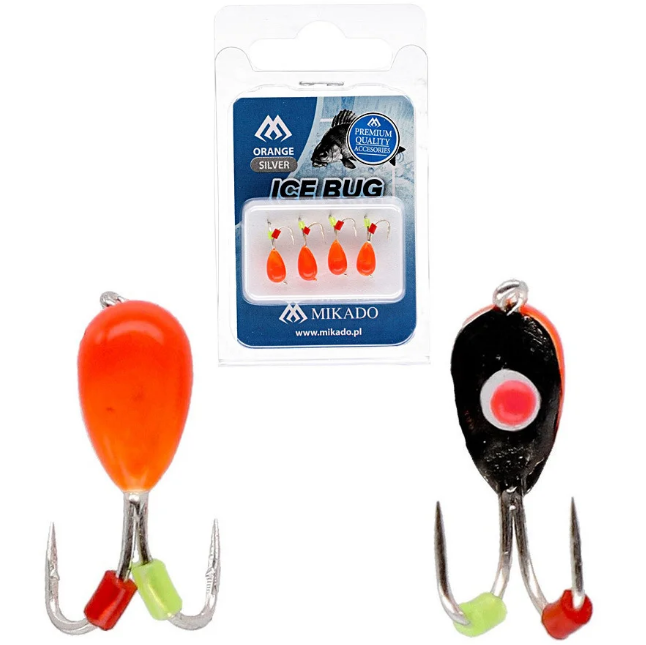 

Мормышка рыболовная Mikado Ice Bug 4 мм 0.85 г 4 шт Orange/Вlack