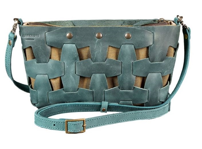 

Сумка женская плетеная кожаная BlankNote Пазл S CRAZY HORSE зеленая BN-BAG-31-iz