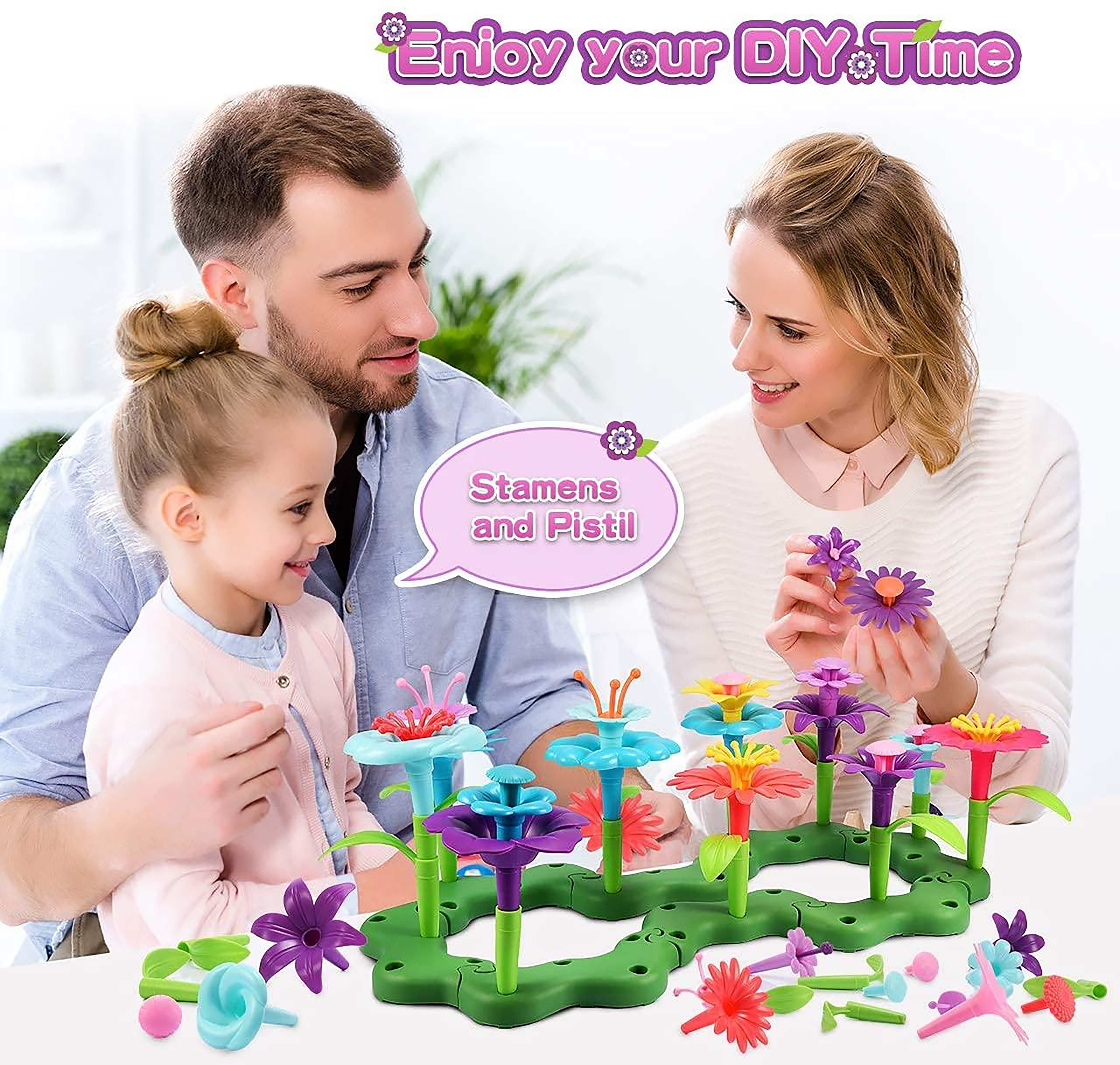 

Детский конструктор "Цветочный сад" BUILD A GARDEN 109 деталей