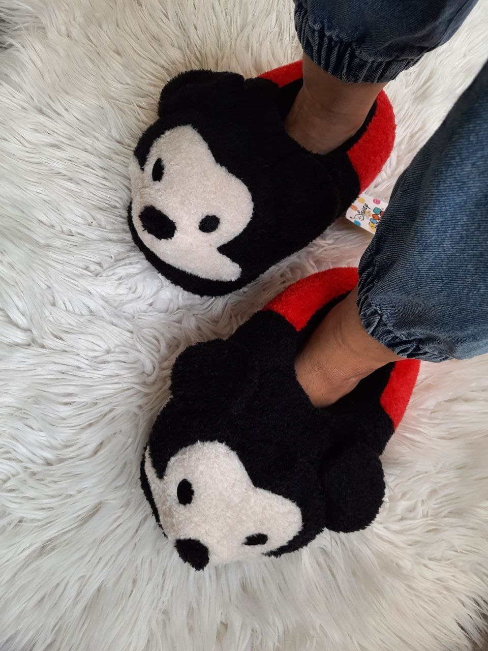 

Тапочки кигуруми Kigurumi Домашние Микки Маус Mickey Mouse Плюшевые Тканевые Мужские Черный с красным 38-42 (3057/2)