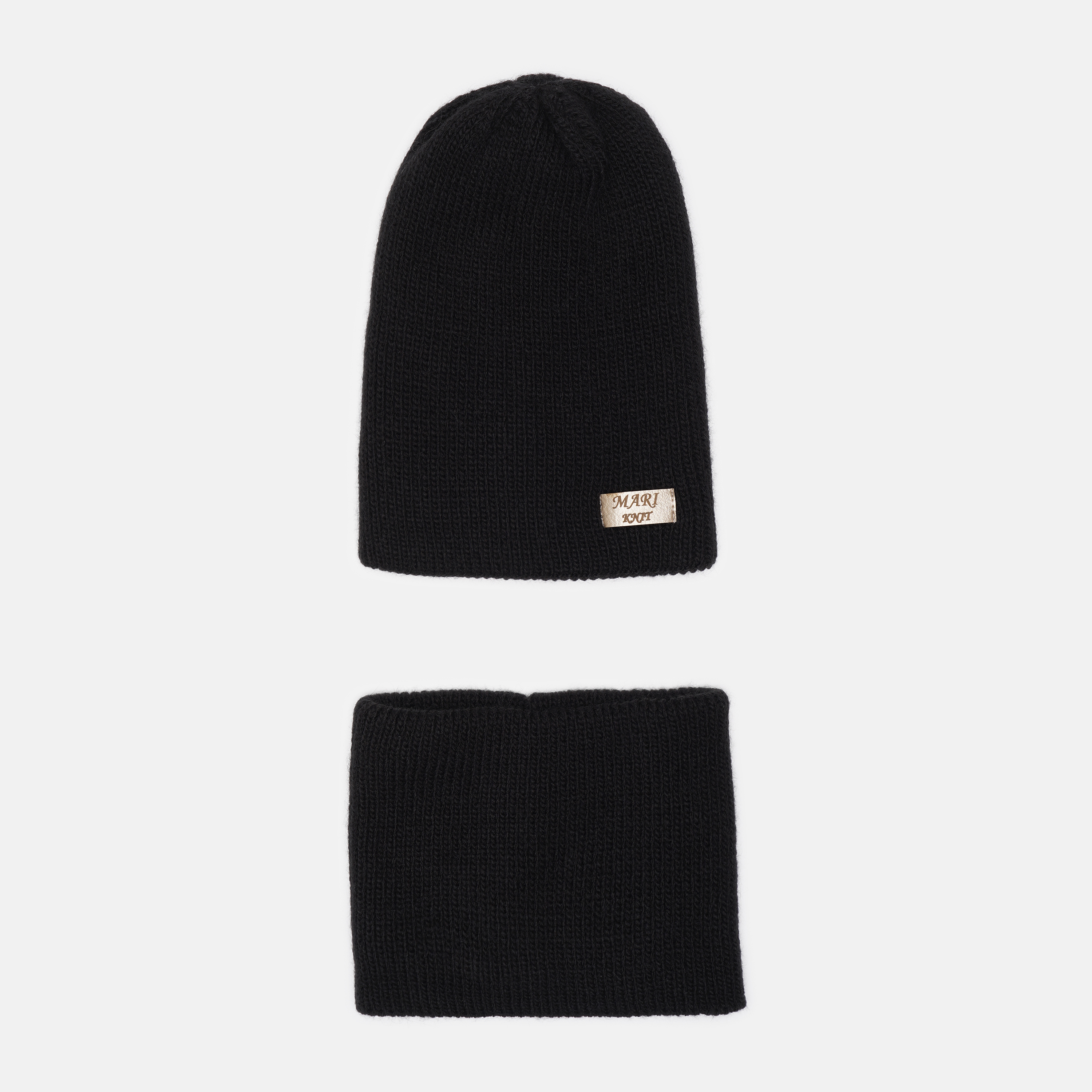 

Демисезонная шапка + снуд Mari-Knit 0829 52-54 см Черные