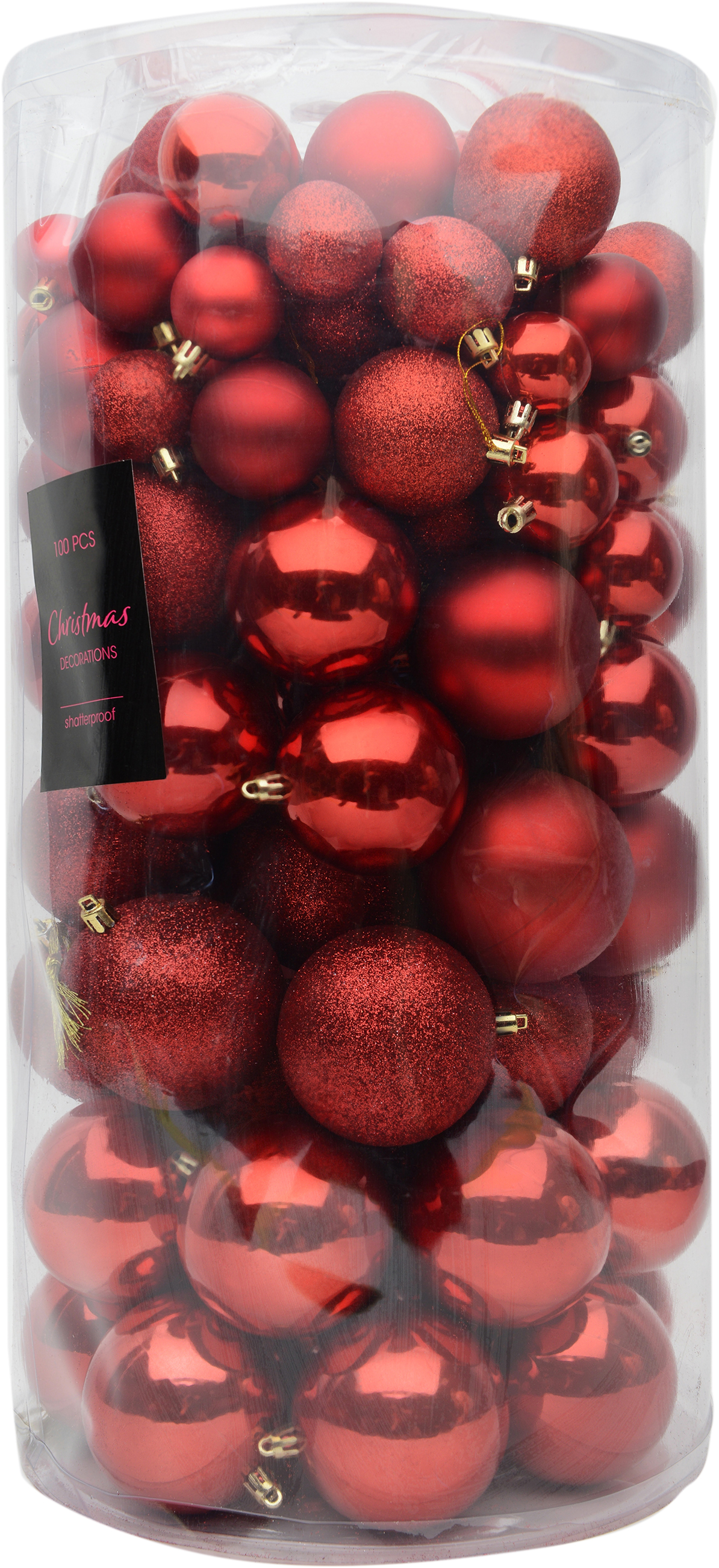 

Большой набор елочных шаров Christmas Decoration 100 шт красный (ACS104220)