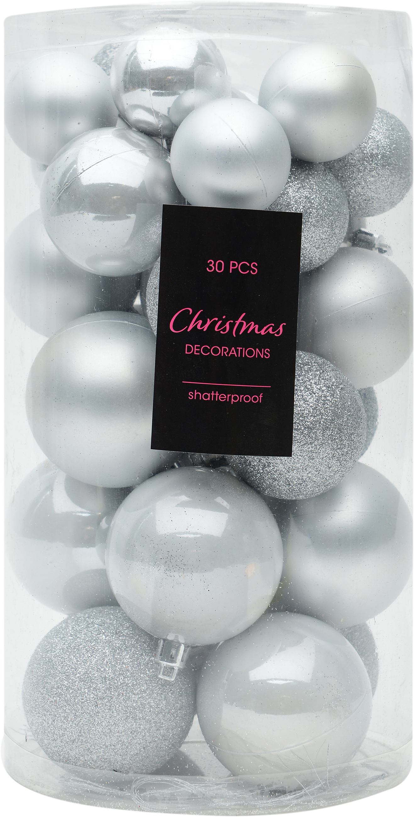 

Набор елочных шаров Christmas Decoration 30 шт серебро (ACS104010)