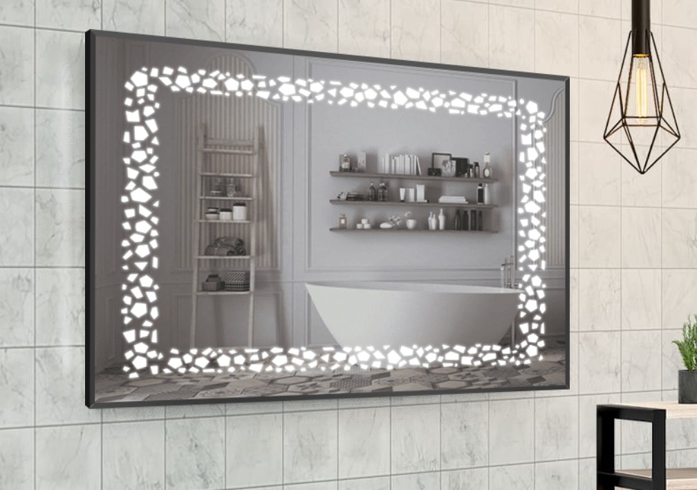 

Зеркало в алюминиевой раме c LED подсветкой Smart Mirror сенсорное Caserta-R 100 x 120 см Прямоугольное