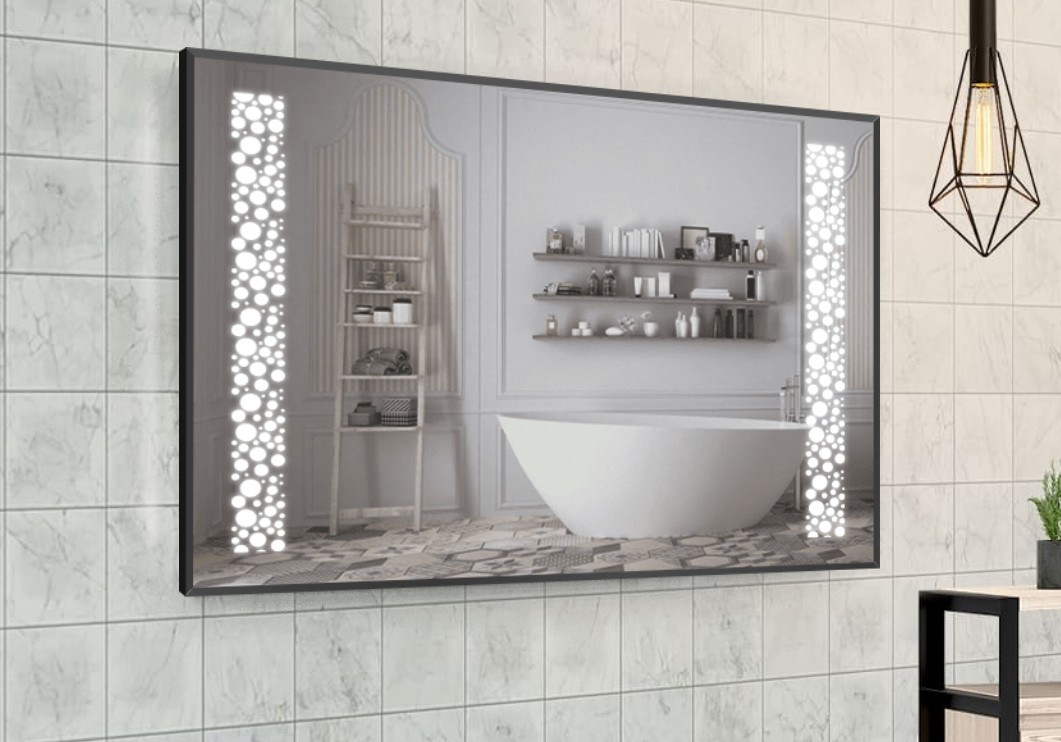 

Зеркало в алюминиевой раме c LED подсветкой Smart Mirror сенсорное Afragola-R 70 x 110 см Прямоугольное