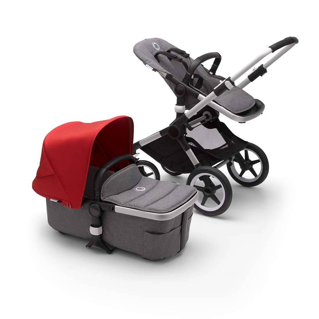 

Універсальна коляска 2 в 1 Bugaboo Fox 2 Red/Grey Melange на шасі ALU