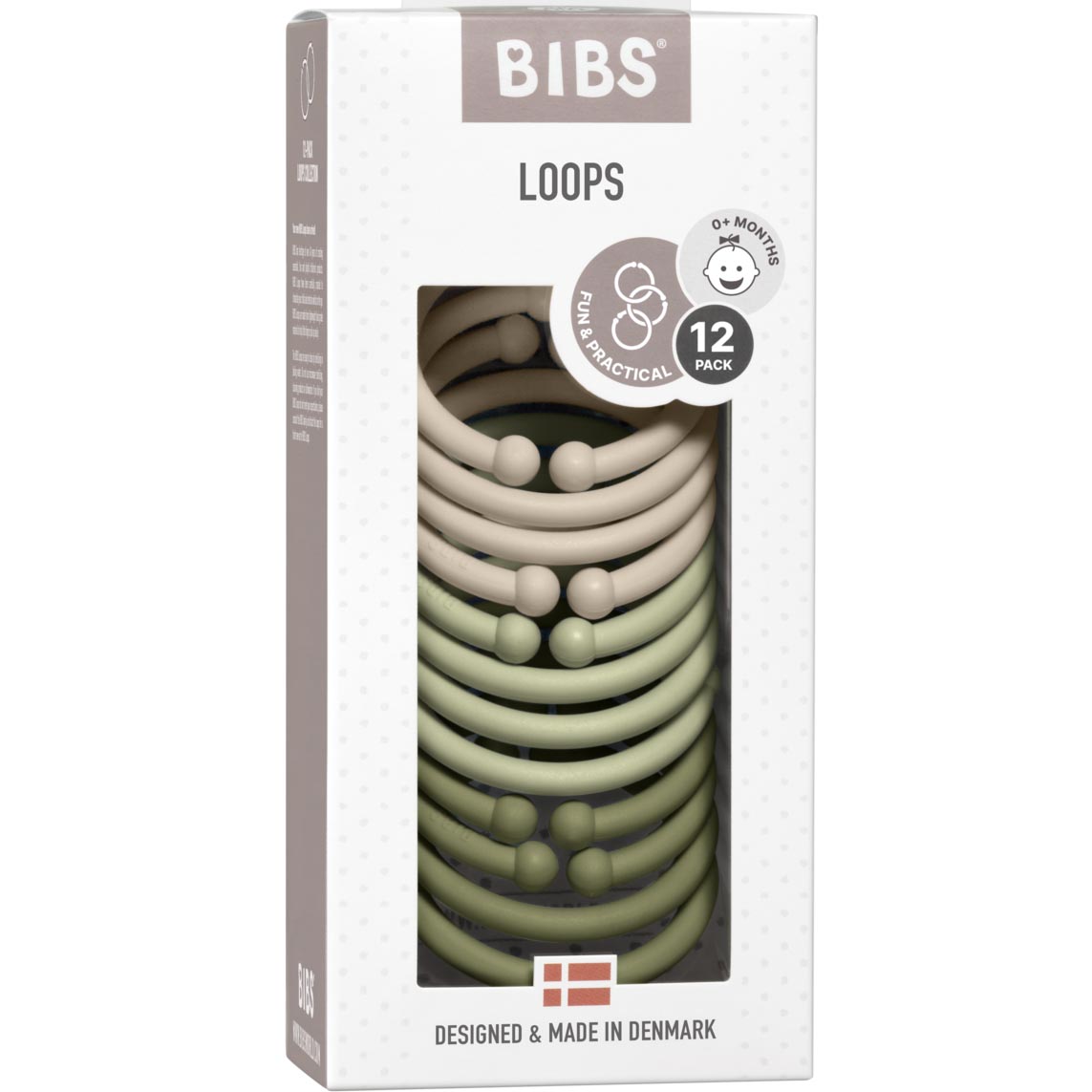 

Набір із 12 кілець BIBS Vanilla / Sage / Olive