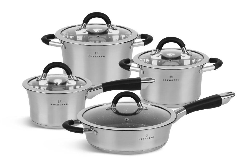

Набор посуды из нержавеющей стали 8 пр. Edenberg EB-2407