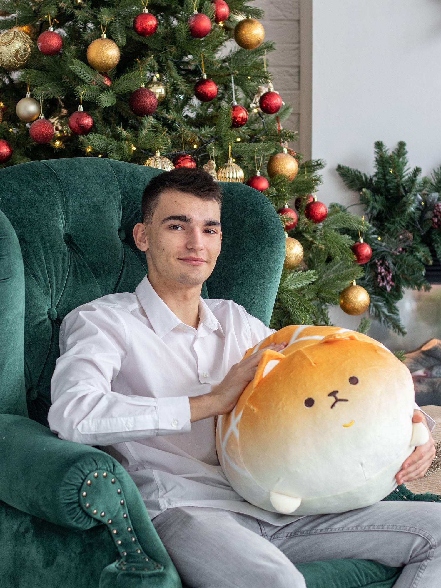 

Мягкая плюшевая игрушка подушка Loveocado котик-собачка 60 см