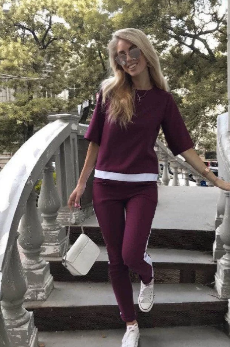 

Женский костюм батал Fashion Woman GF000762 р50 марсала