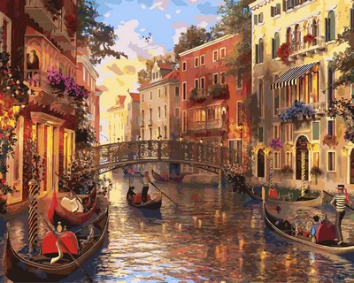 

Картина по номерам Mariposa Закат в Венеции 40*50 см (в коробке) арт.MR-Q2115