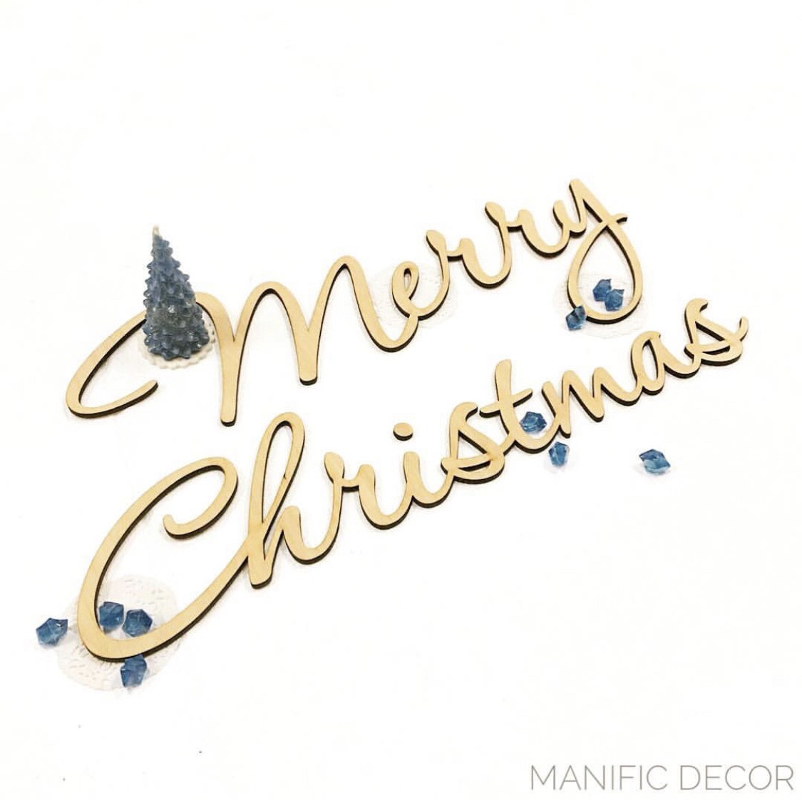 

Надпись объемный декоративный Merry Christmas из фанеры Manific Decor