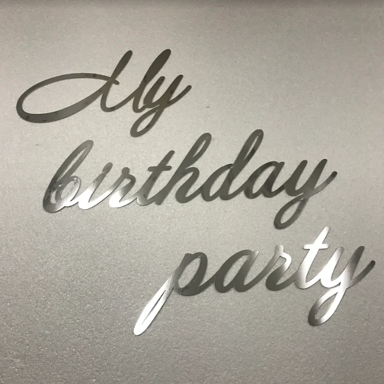 

Надпись My birthday party из зеркального пластика Manific Decor Серебряный (502.24)