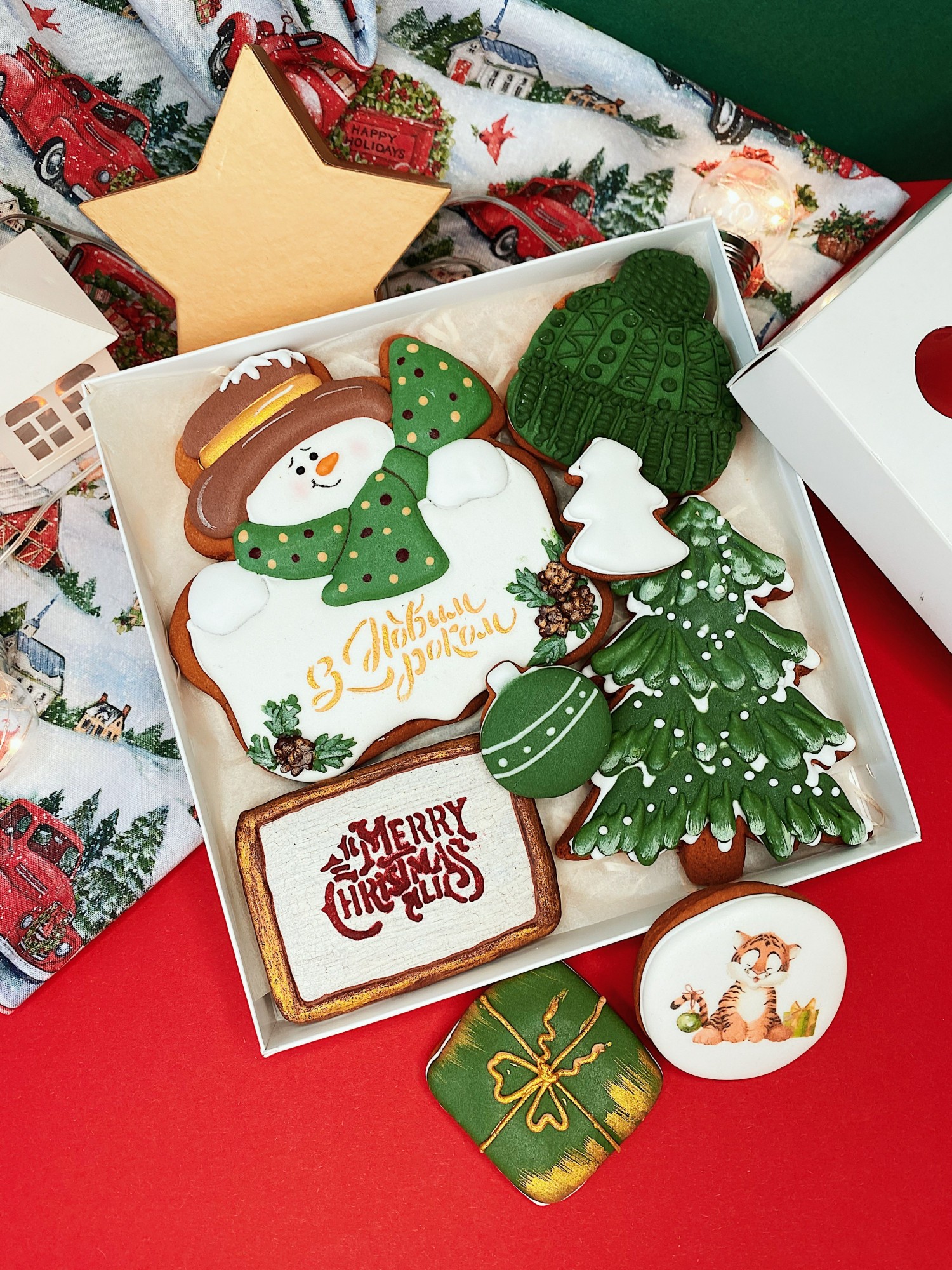 Имбирный пряник Sweets&joys Набор средний Новогодний№02 (20х20 см) 1 шт ...