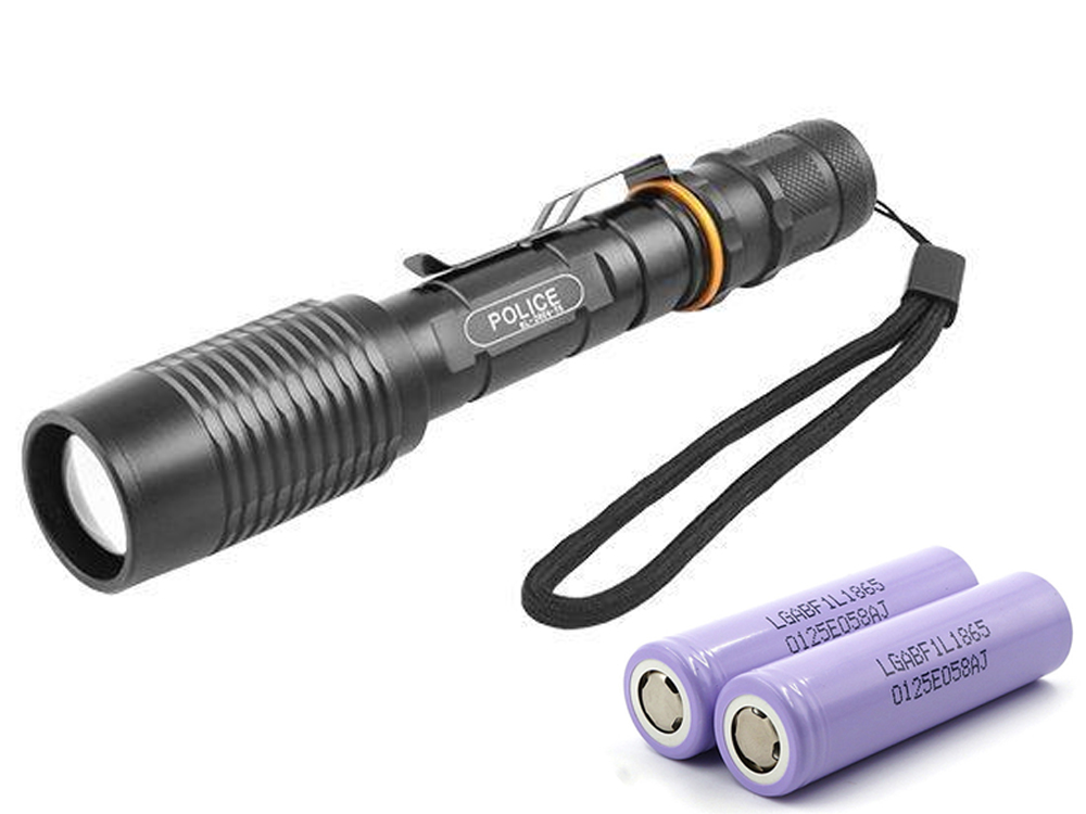 

Фонарь Police 2804-T6, ЗУ 220V, zoom, зажим, Box + 2 х аккумулятор 18650 Черный (1006-981-00)