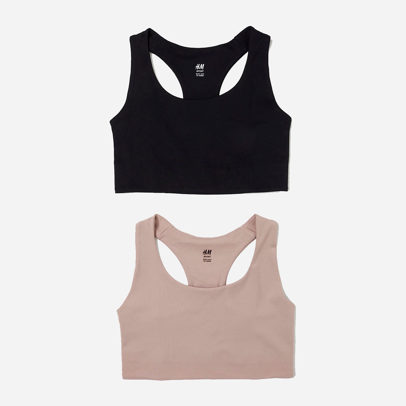 

Спортивный топ H&M 931999001b42 S 2 шт Бежевый/Черный