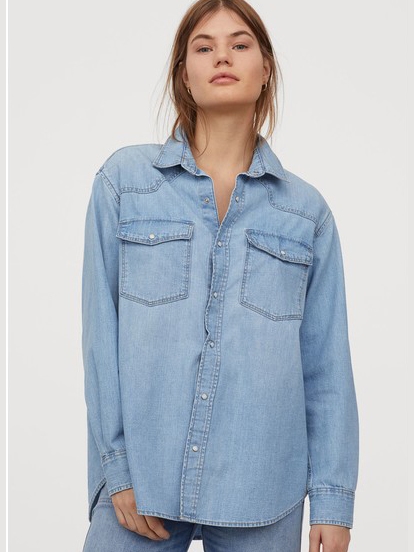 

Рубашка джинсовая H& 875272b42  Синяя, Рубашка джинсовая H&M 875272b42 M Синяя