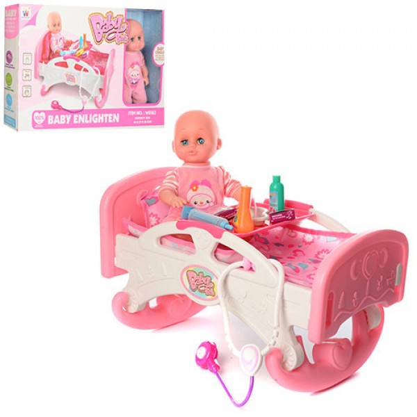 

Кровать для кукол W0183 с пупсом 31 см Doll Bed постель, набор доктора