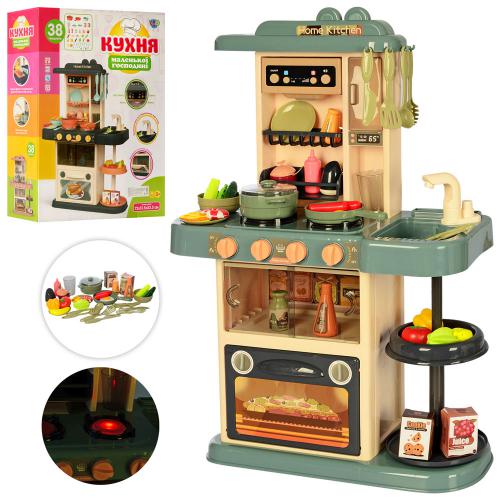 

Кухня Kids Kitchen 889-185, мойка, духовка, плита, посуда, продукты, 38 предметов, с крана льется вода