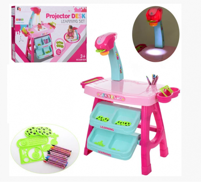 

Детский проектор для рисования TN 628-63-63А со световыми эффектами, столик, 2 цвета, в коробке