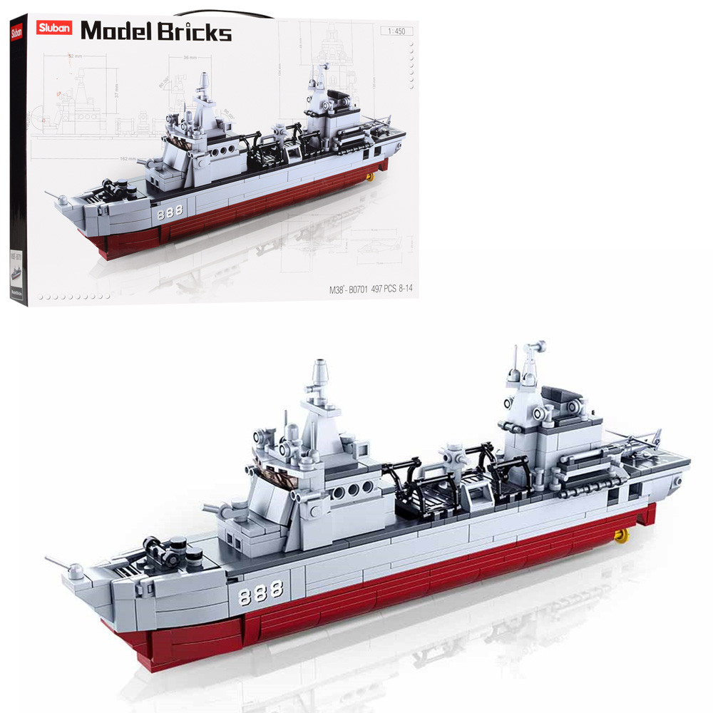 

Конструктор SLUBAN M38-B0701 АРМИЯ - Военный корабль (497 дет.)