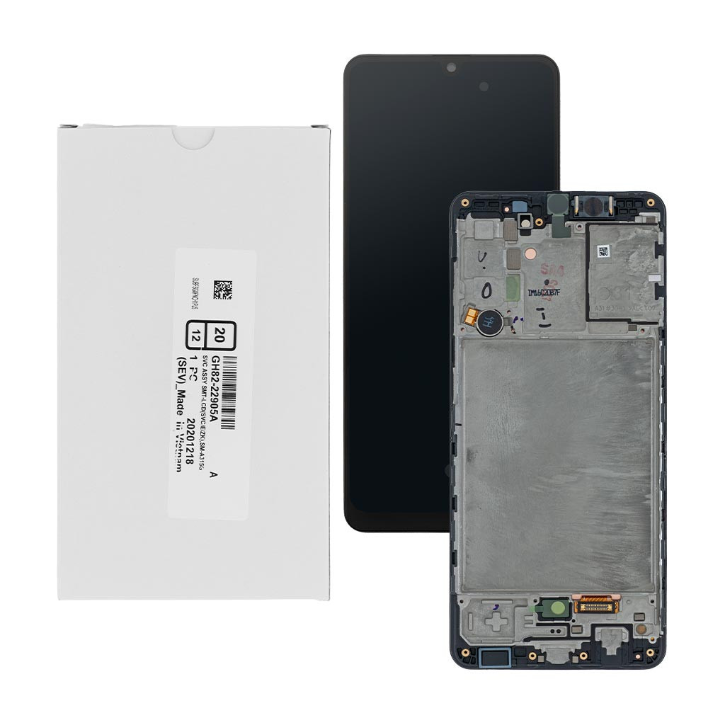 

Дисплей Samsung A315 Galaxy A31, GH82-22761A, с тачскрином, рамкой, Service Pack Original, Black