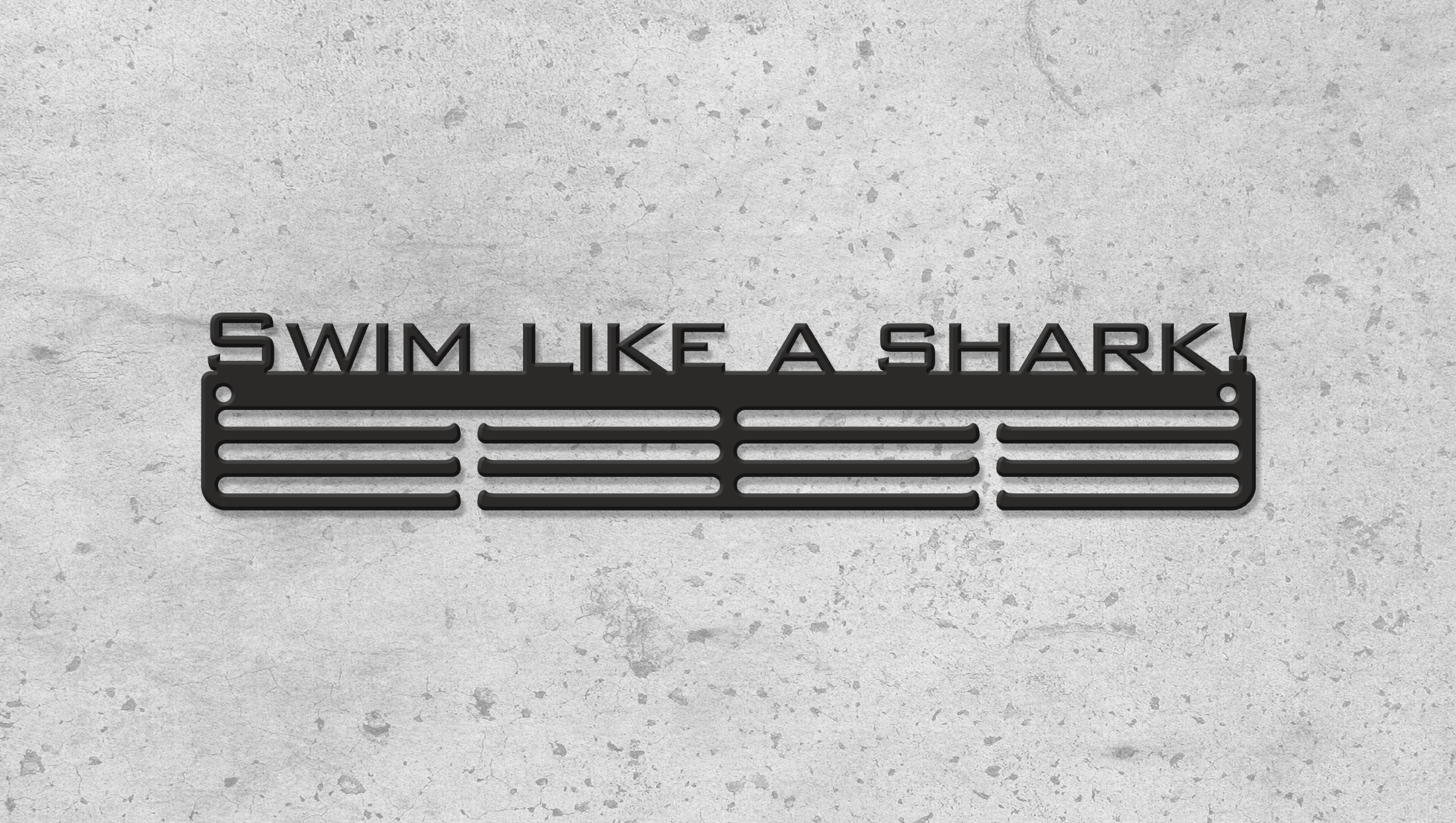 

Медальница "E-Trophy" Swim like a shark Стальная(черный)