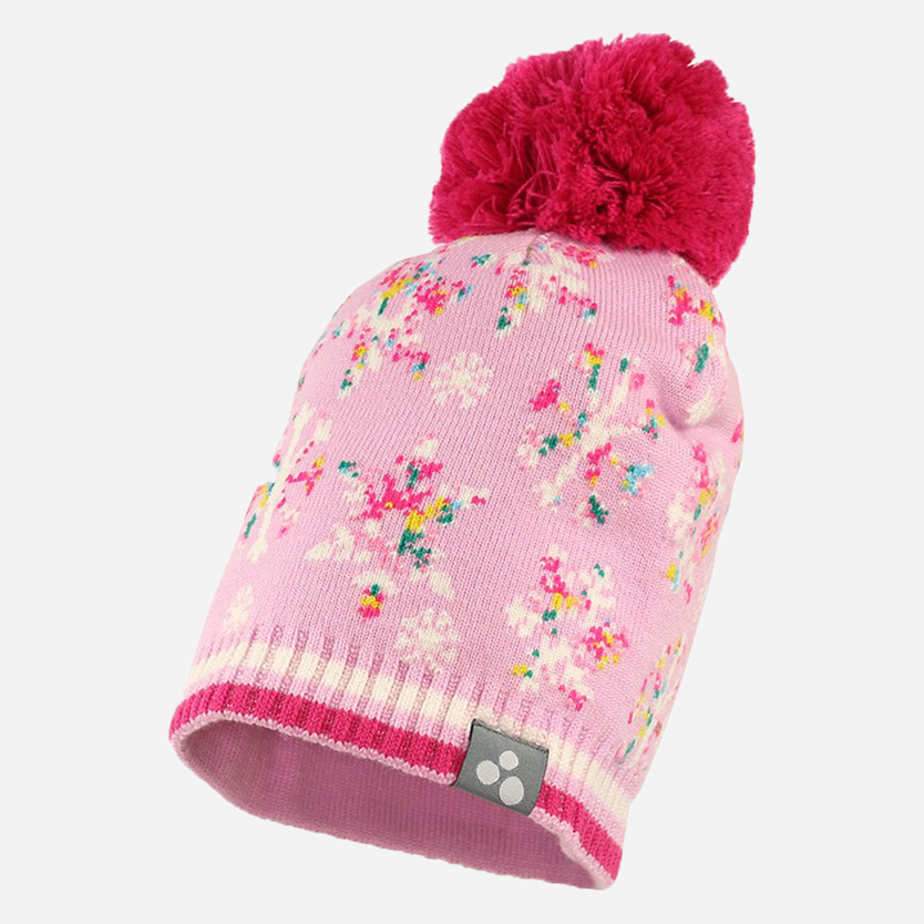 Акція на Дитяча зимова шапка-біні в'язана з помпоном для дівчинки Huppa Flake 80510000-71613 S 47-49 см від Rozetka