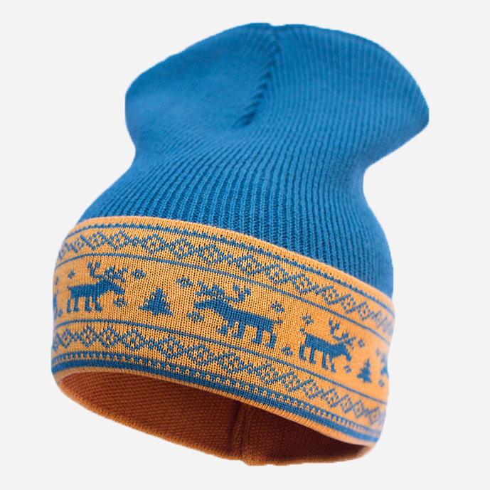 Акція на Дитяча зимова шапка-біні в'язана для хлопчика Софія 411-12 44-48 см Бірюзова від Rozetka