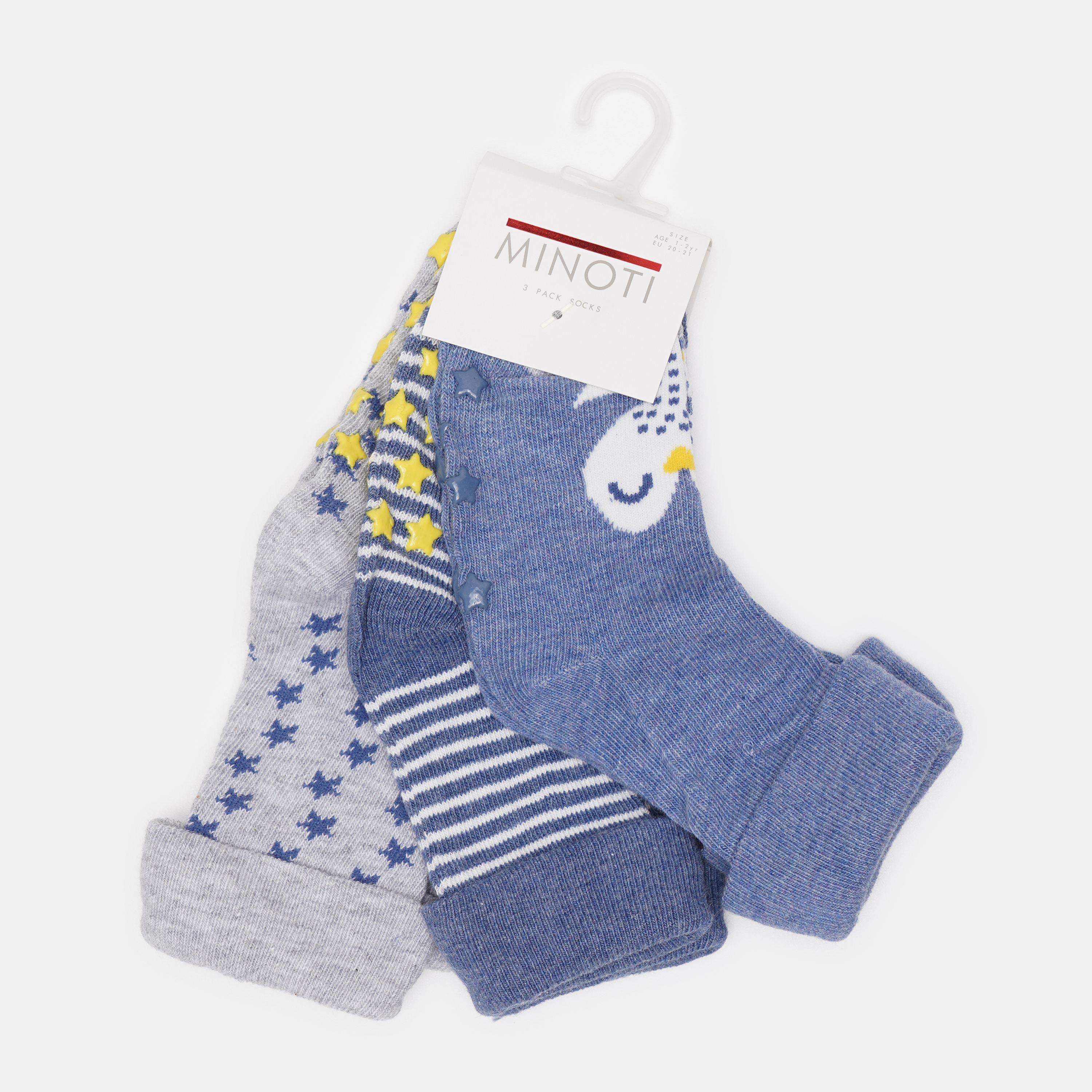 

Набор носков Minoti Nbb Sock 32 35169KID - 3 пары Разноцветный, Набор носков Minoti Nbb Sock 32 35169KID 20-21 3 пары Разноцветный