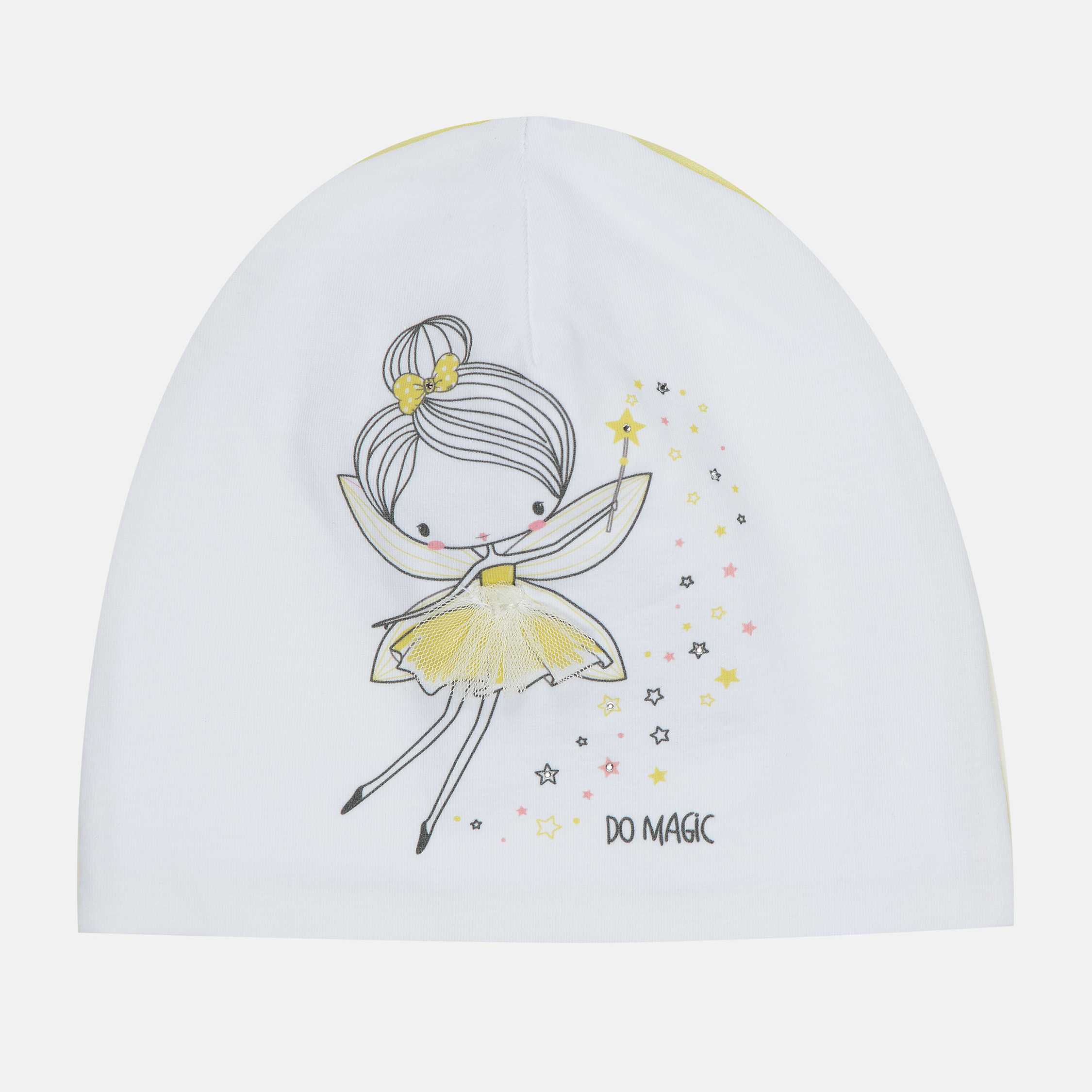 Акція на Дитяча демісезонна шапка-біні для дівчинки Dembohouse Весна 2021 Джансу 21.02.027 46 см Жовта від Rozetka