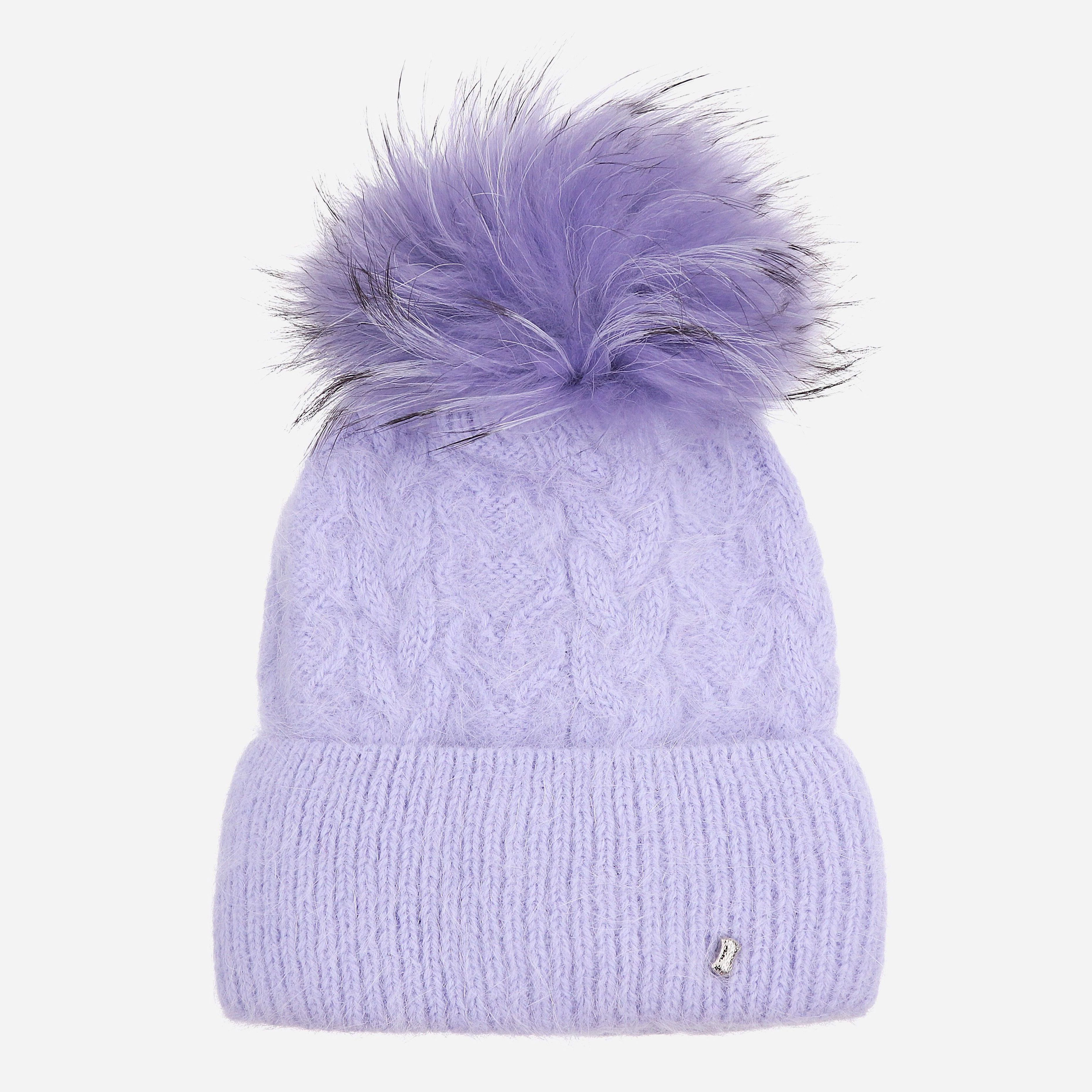

Зимняя шапка Anmerino Мария+бубон на флисе 53-58 см Сиреневая