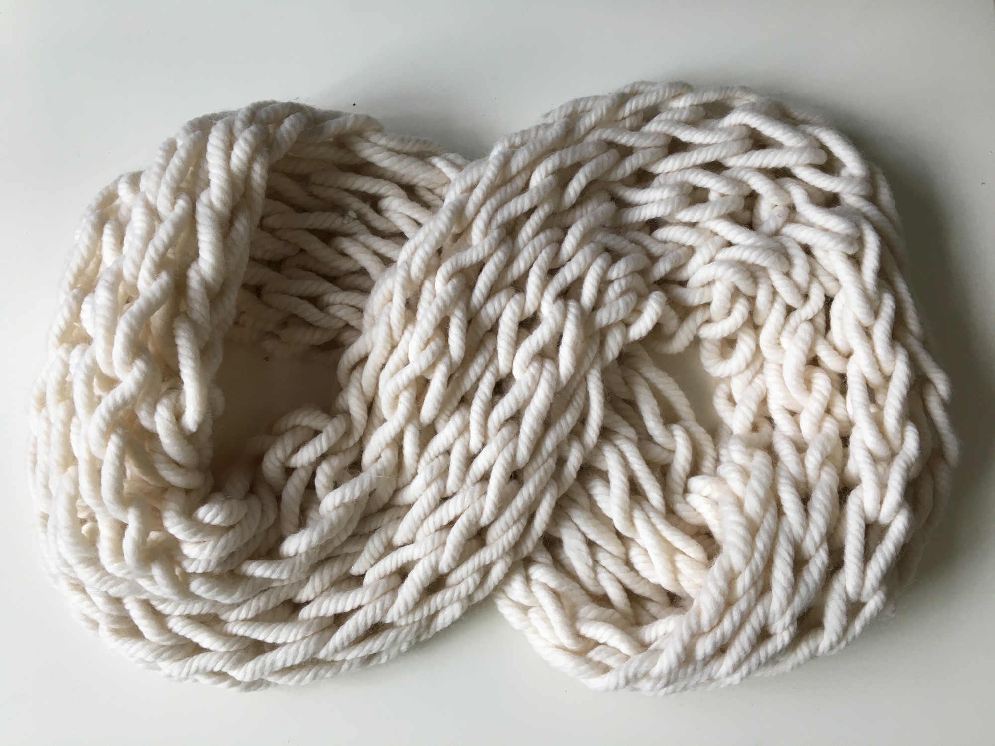 

Снуд вязанный толстая пряжа PureWool Zefir Белый ZR10208SW