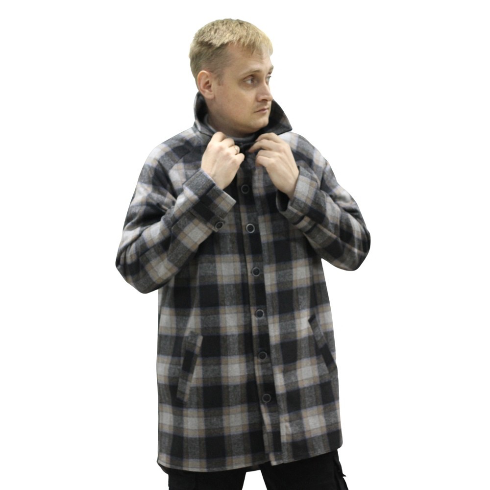 

Мужской тренч пальто Shopchik  серый в клетку, Мужской тренч пальто Shopchik 2XL серый в клетку