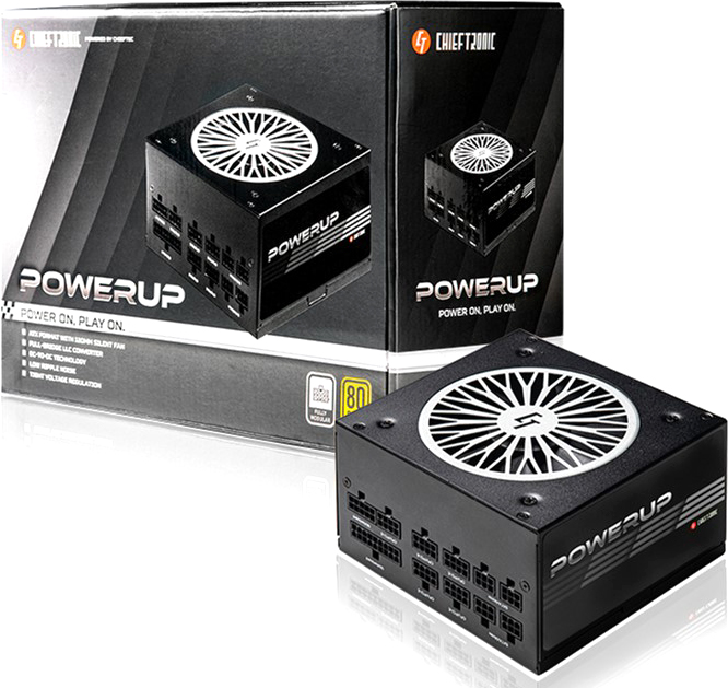 

Блок питания CHIEFTEC RETAIL Chieftronic PowerUP Gold GPX-750FC,14cm fan,a/PFC,Fully Modular (GPX-750FC)