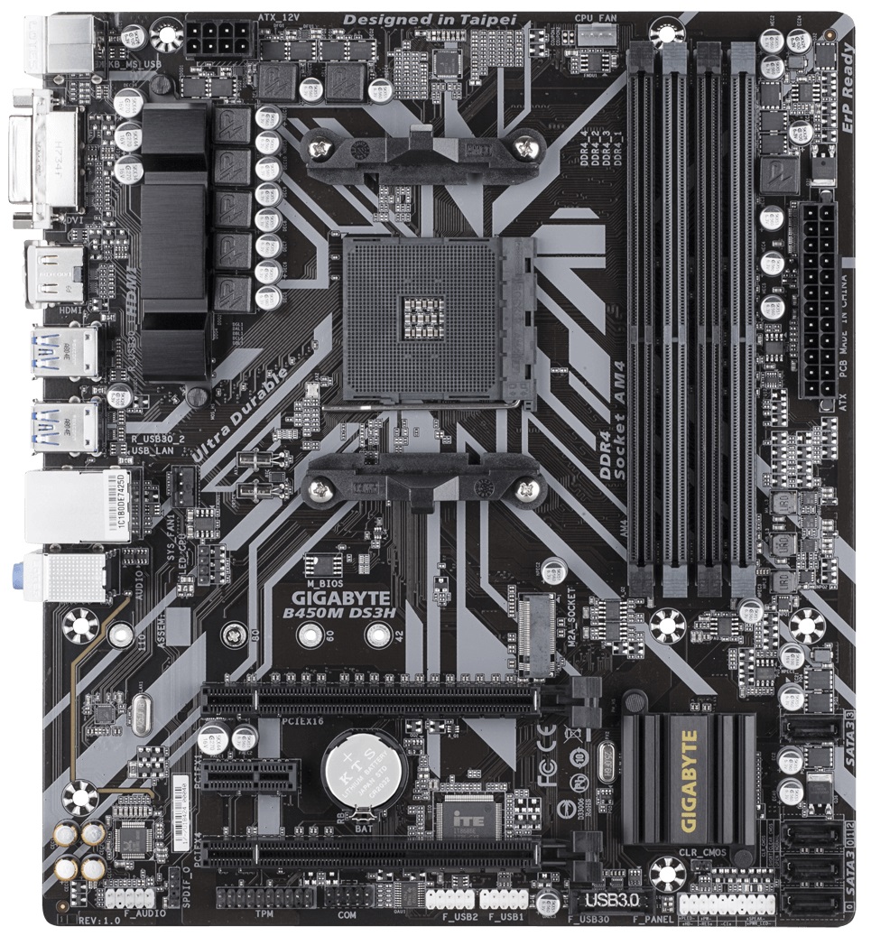

Материнская плата GIGABYTE B450M_DS3H sAM4 B450 4xDDR4 HDMI-DVI mATX (B450M_DS3H)