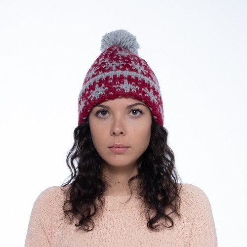 

Шапка PureWool Star бордовый с серым SC1106HPS