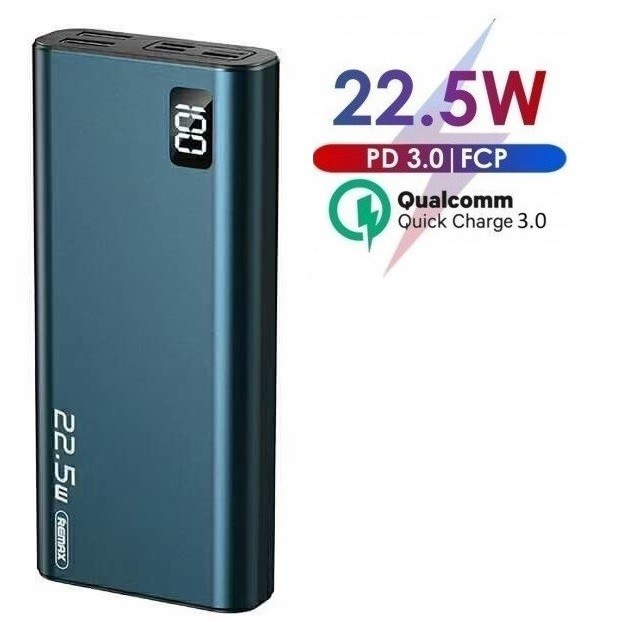 

Павербанк Remax Mini Pro 15000 mAh 22.5W PD+QC Fast Charging Blue