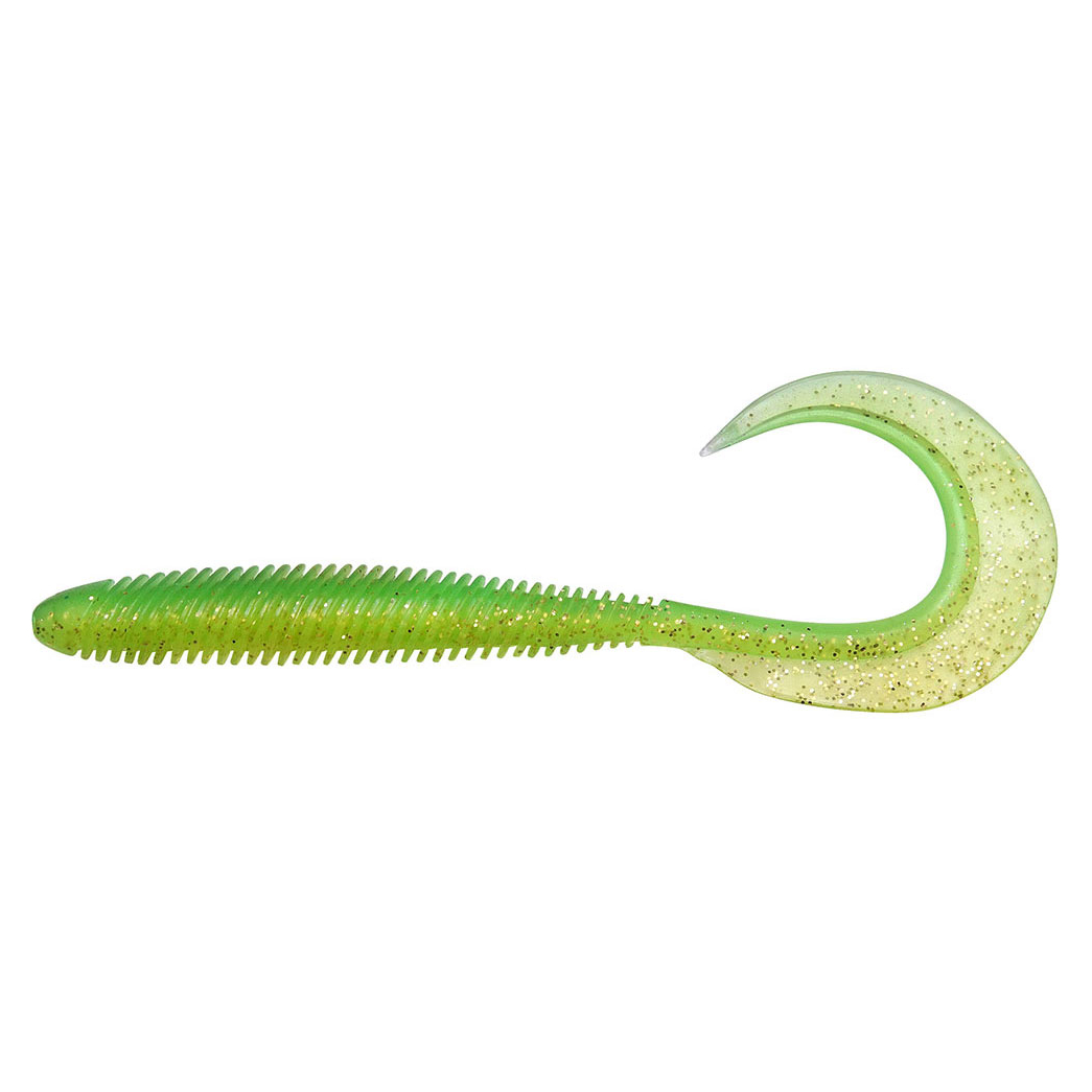 

Твистер Megabass Kemuri Curly 11.4cm 7шт Lime Chart/Gold Flake (35471)