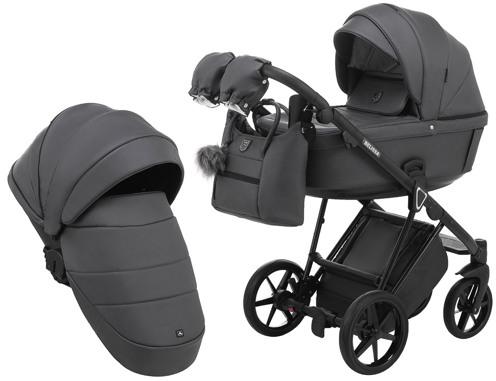 

Коляска 2 в 1 Adamex Belissa ECO кожа 100% SA-5 графит