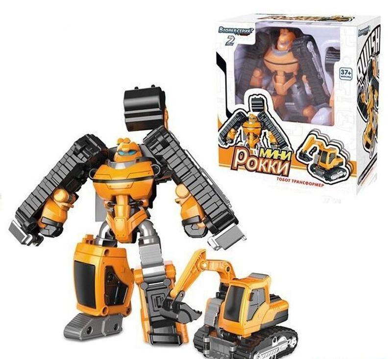 

Трансформер Star Toys Тобот Мини Рокки (2 серия) 888-1-10 экскаватор желтый